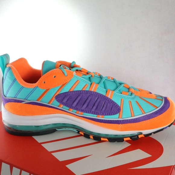 PAIR NIKE AIR MAX 98 QS Cone Hyper Grape Sneakers PAIR Sz 11 US Men - Picture 5 of 8